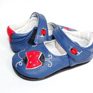 Jack and Lily My Mocs Lady Blue Leather 12-18 mos